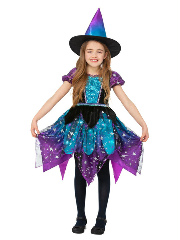 Smiffys Girls Deluxe Glitter Witch Kit Blue 