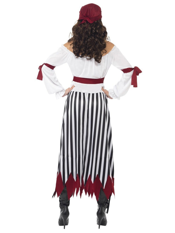 49 Black & Red Fever Pirate Wench Women Adult Halloween Costume